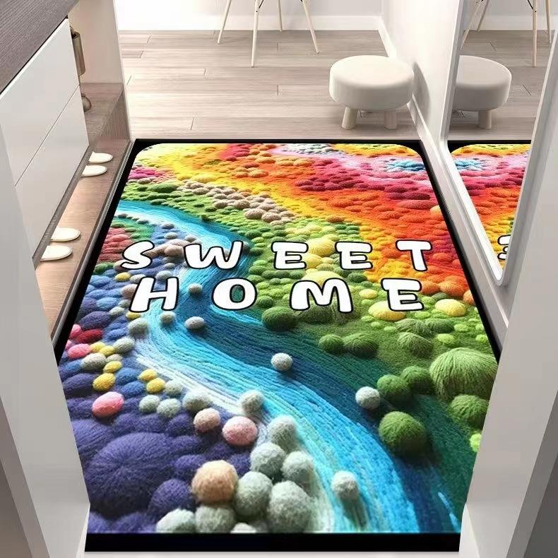 

3D Креативный Приветственный Домашний Дверной Коврик Входной Ковер, Радужный Цвет Ковер для Спальни Прикроватный 40*60cm