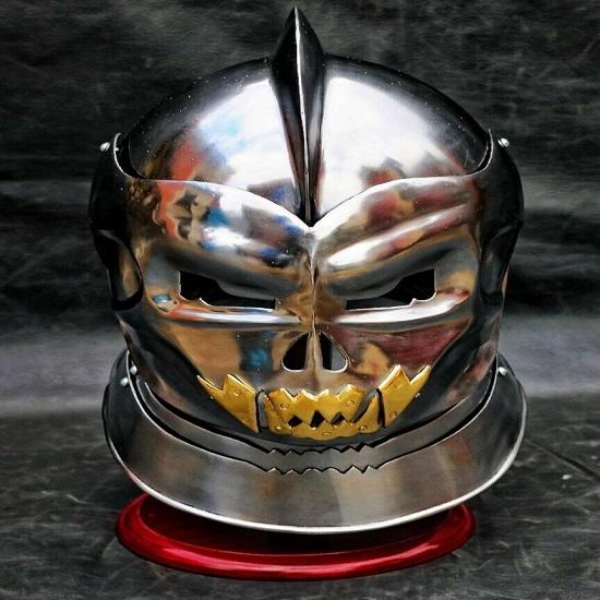 Demon Helmet Comfortable Wearable Battle Ready Heavy Steel Halloween Costume