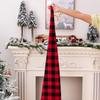 Warm Red Black Check Christmas Hat With Soft Fur Trim For A Modern Celebration Festive