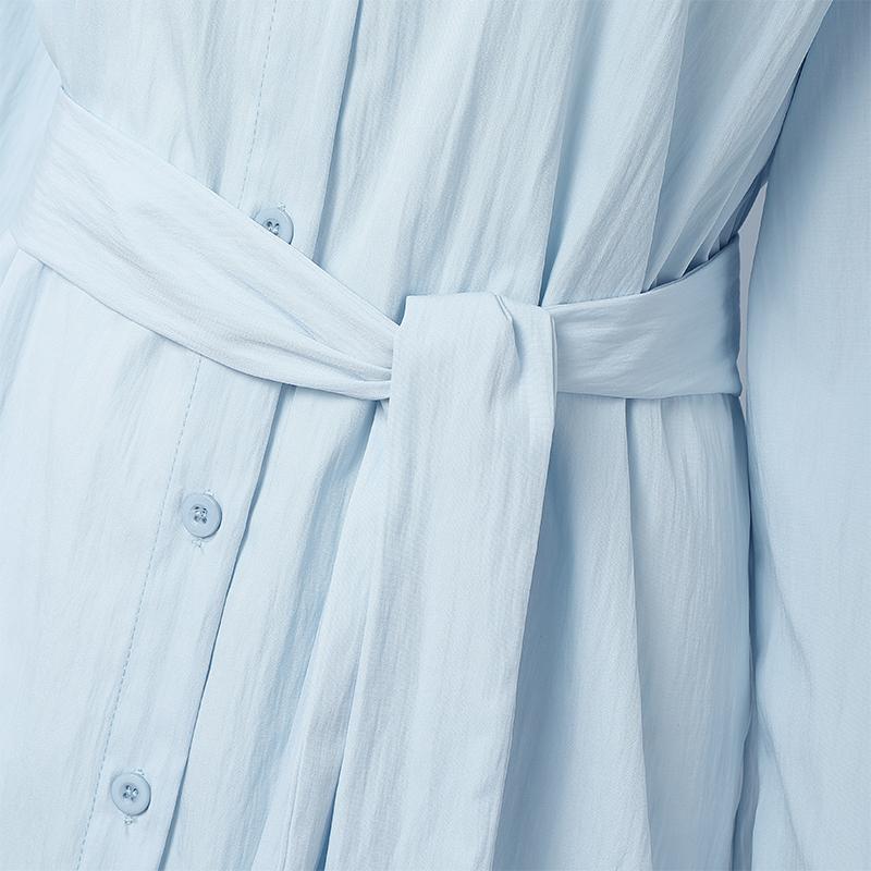 VONDA Damska Mini Sukienka Koszulowa Casual z Kołnierzykiem, Zapinana na Guziki, z Paskiem, Jednolita