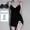 Chemise da notte estiva con bretelline in pizzo: Sexy Carino Stile Slim da Donna con Imbottitura Regolabile