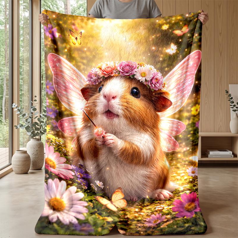 Fairy Dreams with Butterflies Theme Blanket Lightweight Warm Flannel Blanket Decorative Throw Blanket for Home Decoration