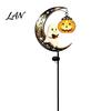 Solar Ground Stake Lights Snowman/Ghost Moon Light, Waterproof Metal Garden Sculpture, Decorative Powered Pathway Lighting Lamp for Outdoor Yard Lawn