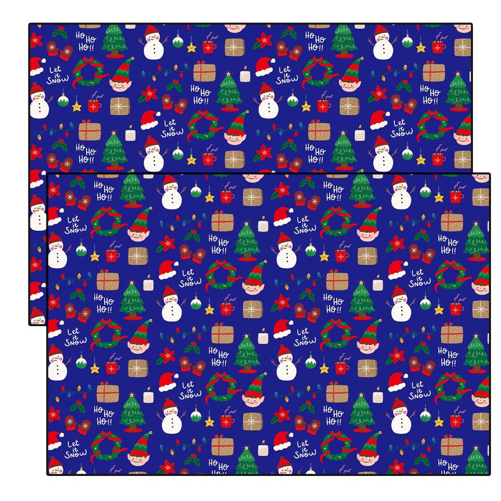 Christmas Kraft Wrapping Paper Cartoon Xmas Tree Santa Claus Gifts Packaging Paper DIY Craft Home Party Decoration Kraft Paper