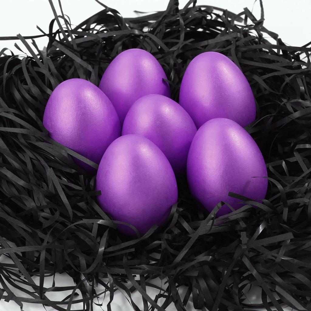 Simulation Easter Eggs Wooden Fake Eggs 2.3 Inch Solid Eggs 6pcs