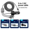 For Starlink Mini 3-In-1 Car Charger Waterproof Extension Cable, 18AWG, USB C. Equipped With A Voltmeter