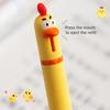 1/4ks Zábavné kuřátko Gelová inkoustová pera Sada Roztomilý kreslený design žlutého kuřátka 0,5mm Tenký hrot Černé kuličkové pero na psaní