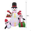 Christmas Inflatable Snowman with Penguins Cute Giant Snow Man Hat & Scarf Lighted Outdoor