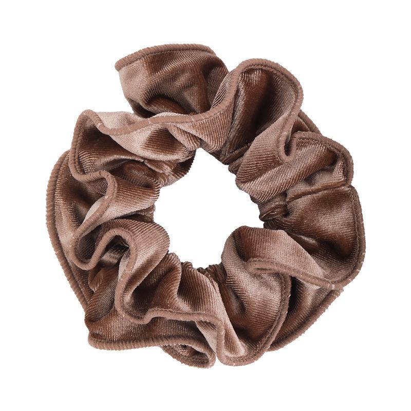 Herbst Winter Einfarbig Samt Rüschen Haargummis Stirnbänder für Damen Temperament Haarband Weiblich Gummiband Kopfschmuck