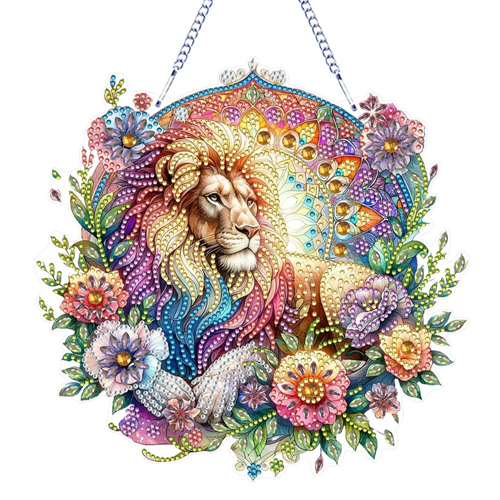 PET Double Sided Special Shaped Flower Animal Rhinestone Diamond Art Window Pendants Diamond Painting Hanging Decor for Beginner