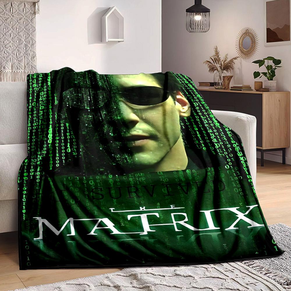 1pc Matrix, Survived Blanket Polyester Fiber, All Season Comfort for Sofa, Bed, Office, Car, Camping Ideal Home Decor & Gift, Office Comfort