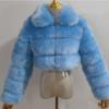 Cappotto da donna in finta pelliccia di volpe europea, Patchwork, Manica lunga