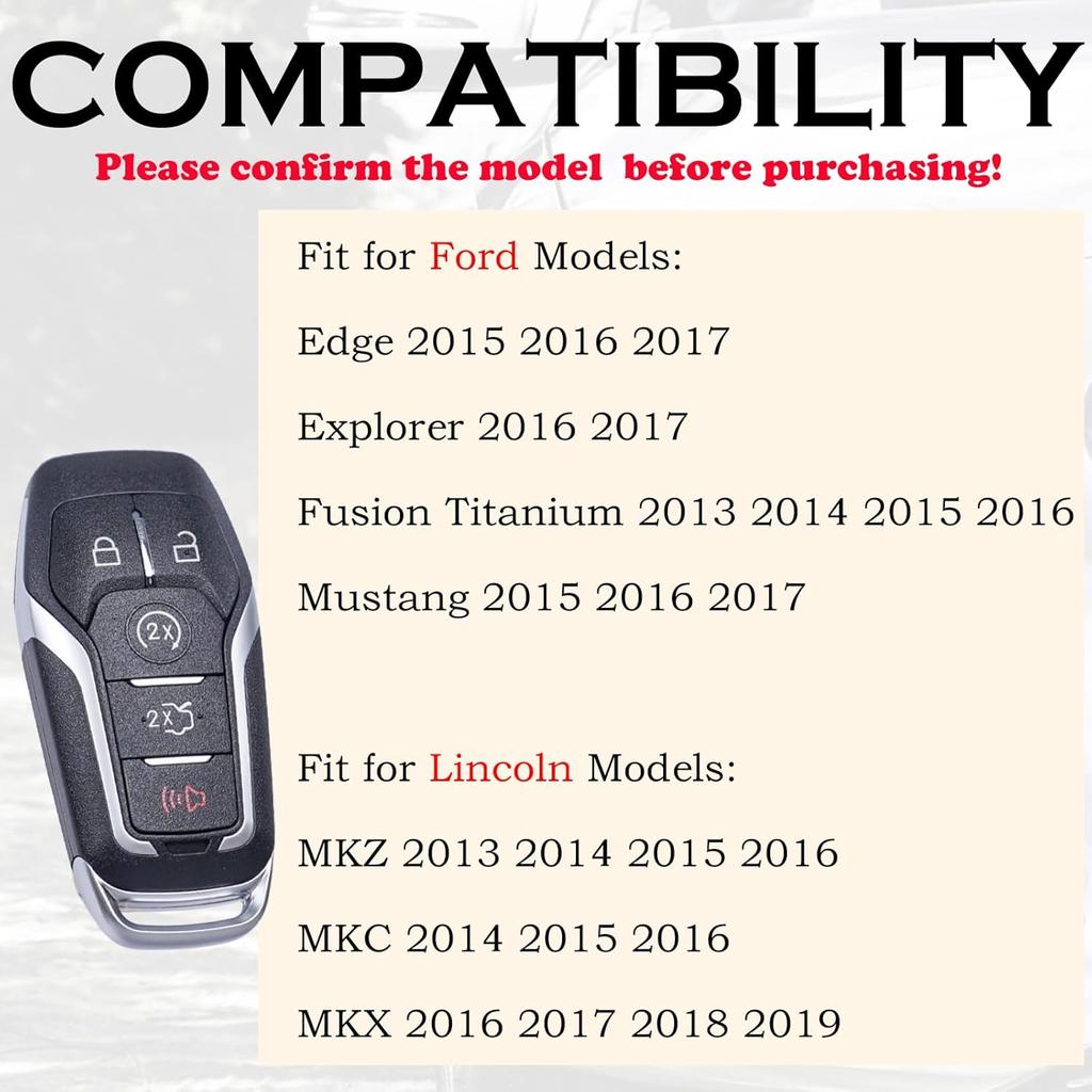 Key Fob Replacement Fits for Ford Explorer 2016-2017 Edge Mustang 2015-2017 Fusion Titanium Lincoln MKZ MKC 2014-2016 MKX 2016 2017 2018 Keyless