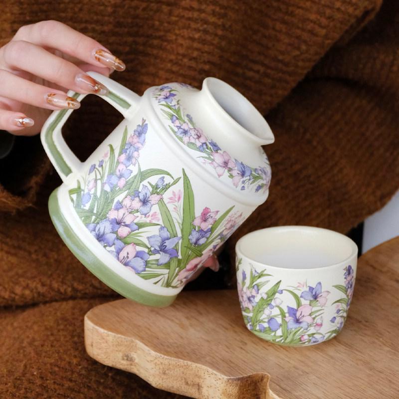 Vintage Wind Ceramic Teapot and Cup Set - Perfect Gift for Her: Birthday or Friend's Wedding