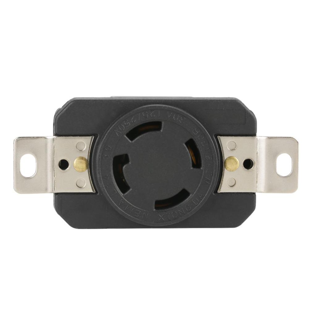 

30 Amp NEMA L14-30R Receptacle 125V/250V Copper Pins Locking Receptacle Heavy Duty Flush Mounting Generator Outlet Wall Socket