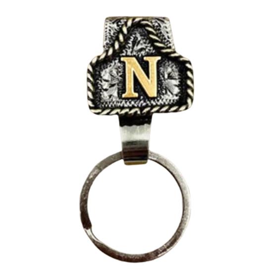 Vintage Letter Keychain Western Cowboy Style A to Z 26 Capital Letters Key Ring Metal Alphabet Key Holder Belt Bag Hanging Decoration Pendant