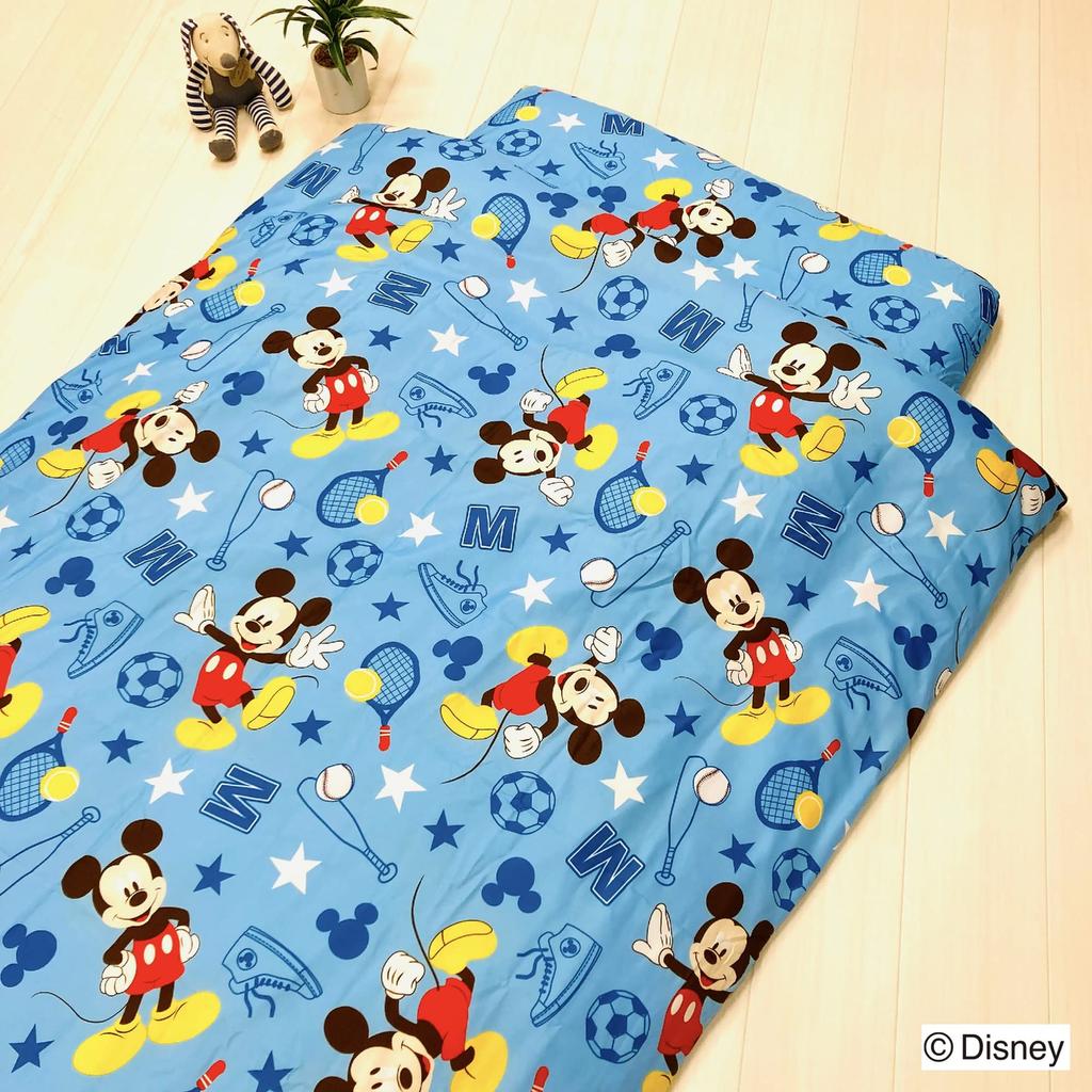 MORIPiLO Disney Single Duvet Cover Mouse Junior Cute Disney by Morishita Makura (Mickey Sports) Size, Blue, 130x180cm, Characters,