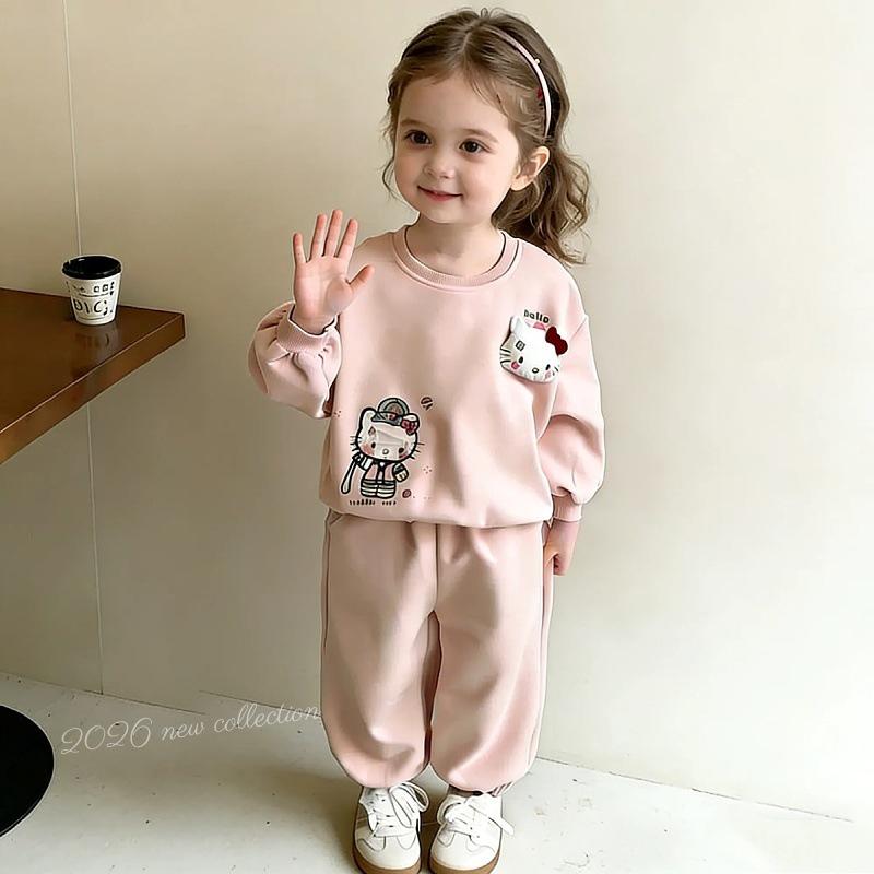 Autumn 2025 Girls' Cute Hoodie & Pants Set - Baby & Toddler Outfit for Spring/Fall