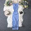 Women's Summer Sexy Twisted Chest Show Heart Machine Hollow Fashion Two Wear Knitted Dress