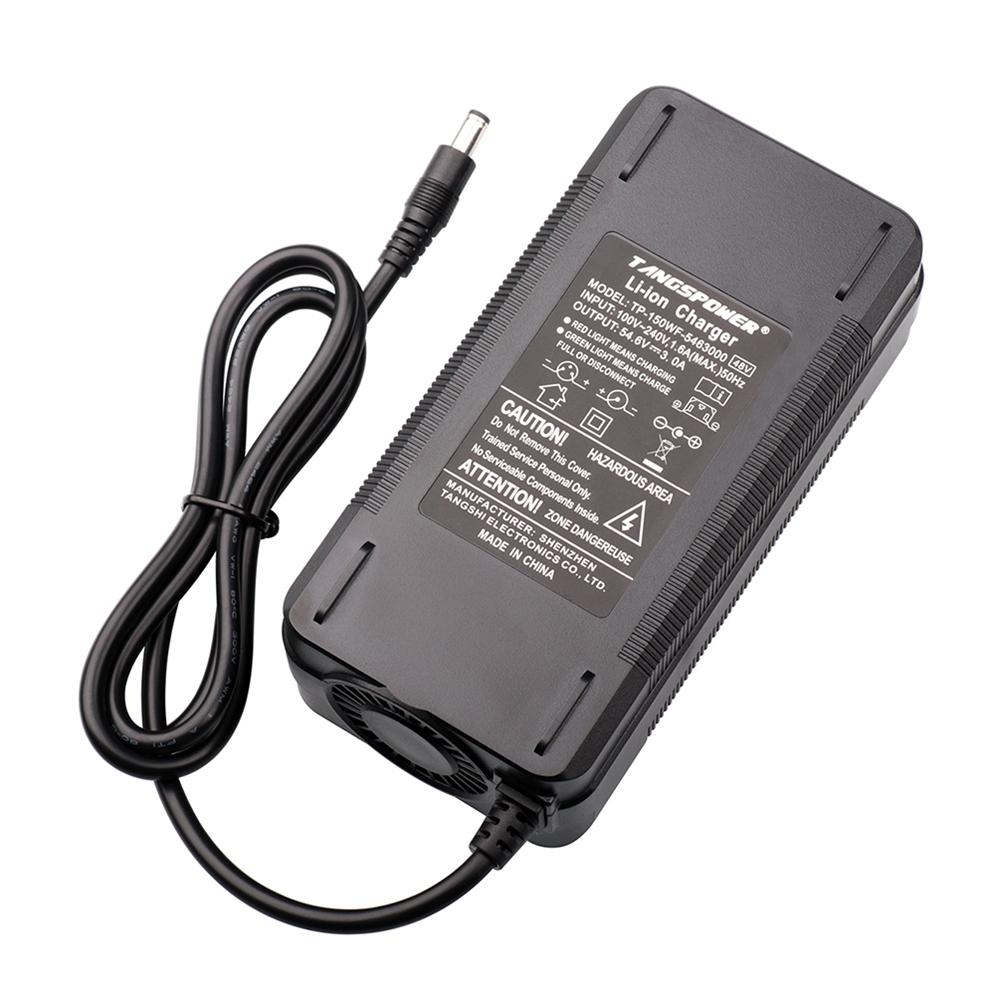 54.6V 3A Lithium Battery Charger For 13S 48V Electric Scooter KugooM4 Li-ion Battery Pack Charger Fast Charging With Cooling Fan