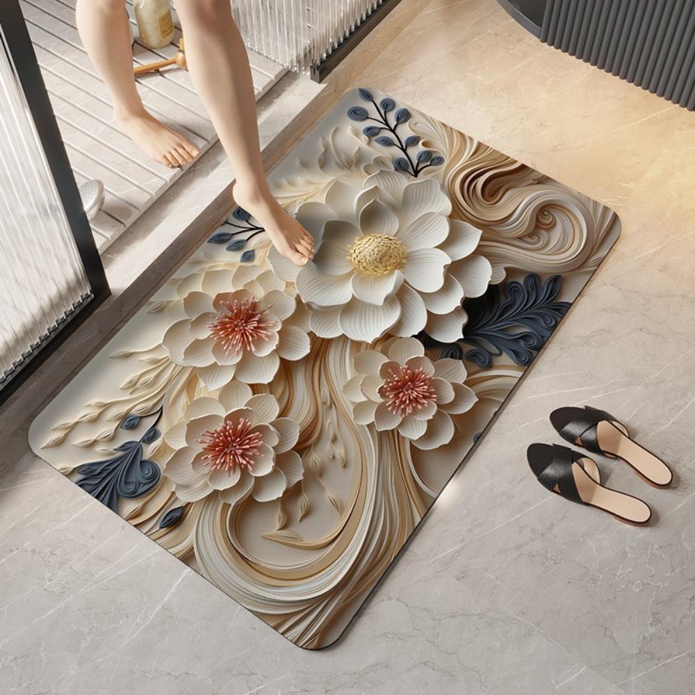 

40x60CM Floor Mat Polyester Bathroom Mats New Foot Pad Home Carpet 2