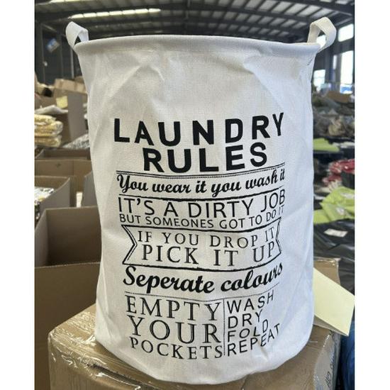 Round Cotton Linen Laundry Basket & Moisture-Proof Quilt Sorting Bag