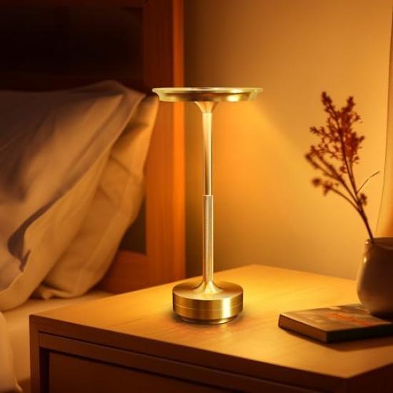 

PIKAFOX 8000mAh Cordless Table Lamp [Ambient Lighting, Stepless Dimming, 3 Color Temperature Settings], Indirect Lighting, Stylish, Eye-Friendly,