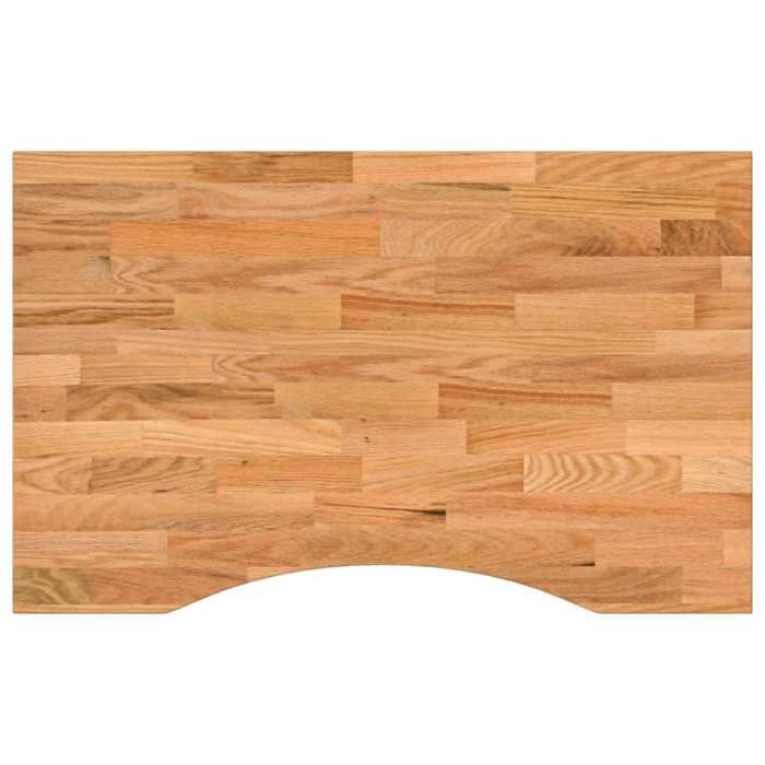 VidaXL Dessus de bureau marron clair bois chêne massif rectangulaire, plan de travail de cuisine, plan de travail de 4009017