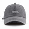 1pc Bekind. Print Washed Baseball Cap for Adults, Minimalist Retro Style Casual Soft Adjustable Dad Hat, Perfect As Gift