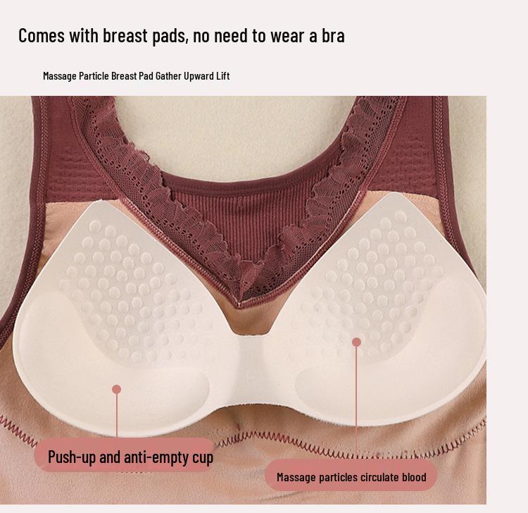 Women's Warm Autumn/Winter Fleece-Lined Elastic Vest with Chest Pads