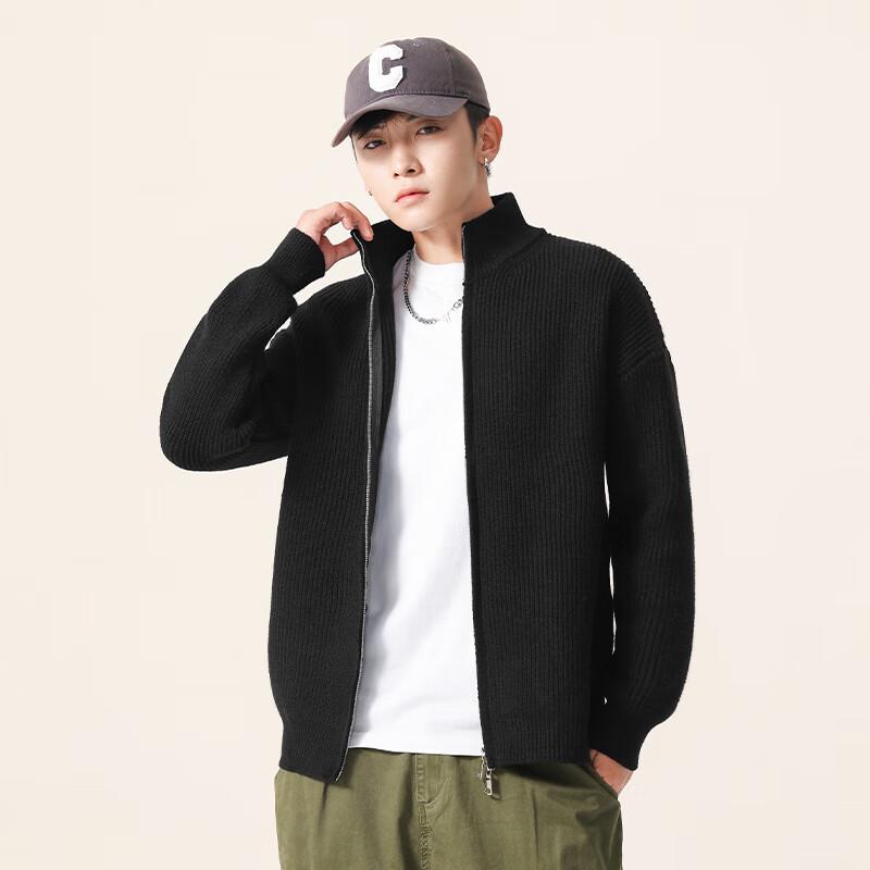 MINISO Men's Vintage Loose Knit Cardigan Sweater