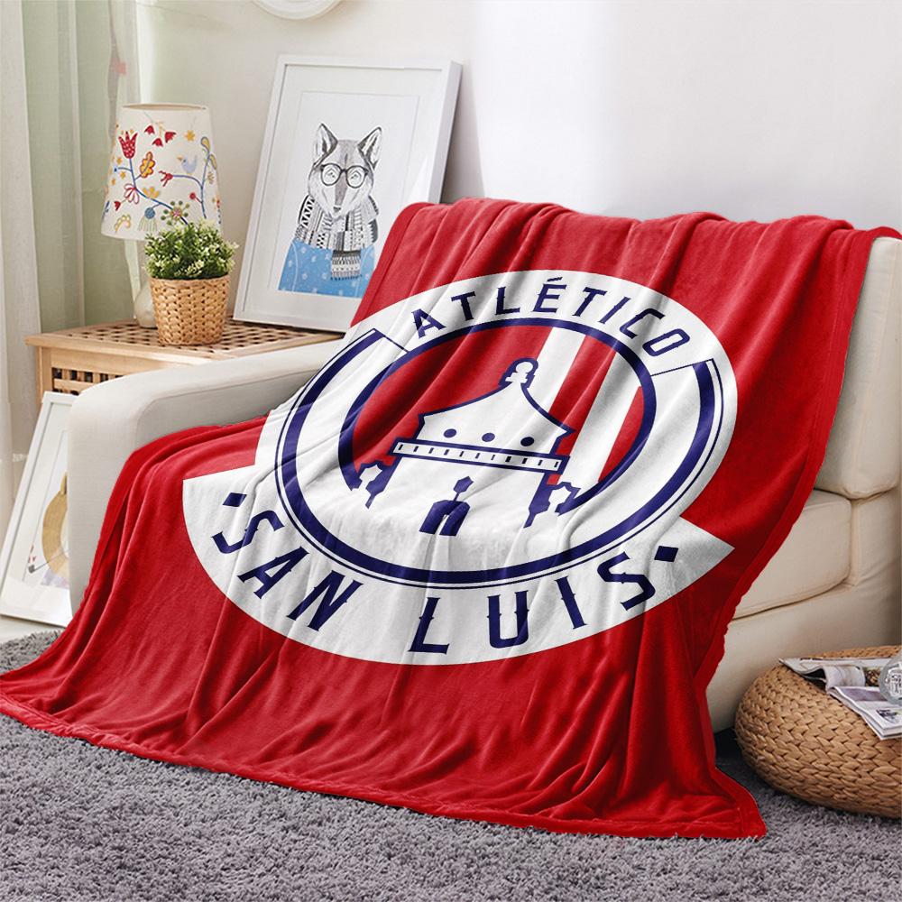 Club Atlético San Luis  Print Flannel Blanket, High quality Comfortable for All Seasons, Home Decor, Warmth and Comfort