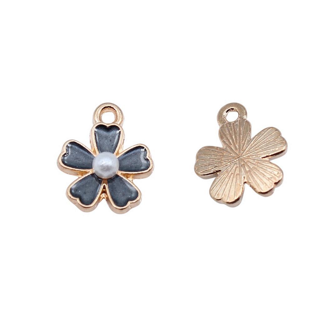 Enamel Charms Multi Color Flower Pendants For Floral Themed Jewelry