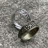 Viking Rune Ring Adjustable Norse Jewelry for Women Men Vintage Runic Amulet Stylish Unisex Design