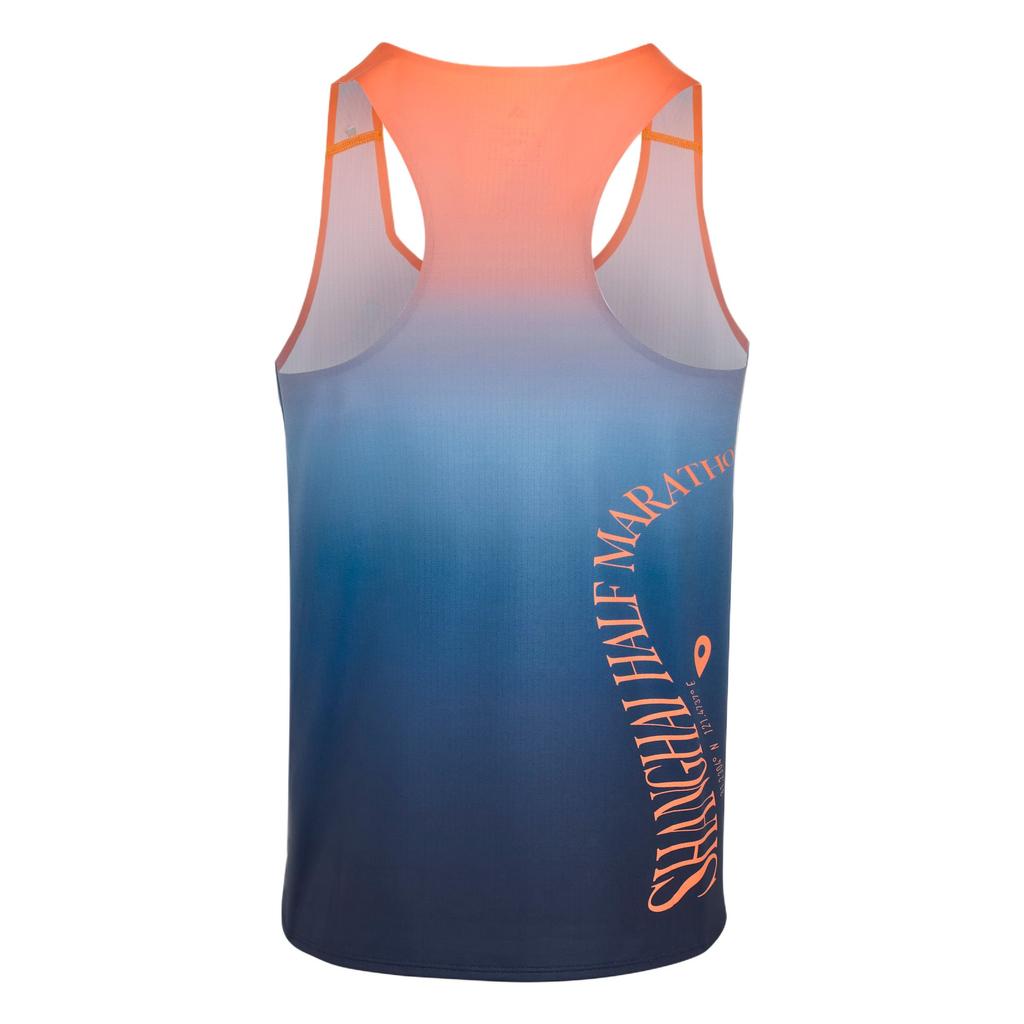 Adidas Marathon Shanghai Half Event Tank Top Gradient Round Neck Slim Fit Sleeveless Running Vest Men tops KU5586