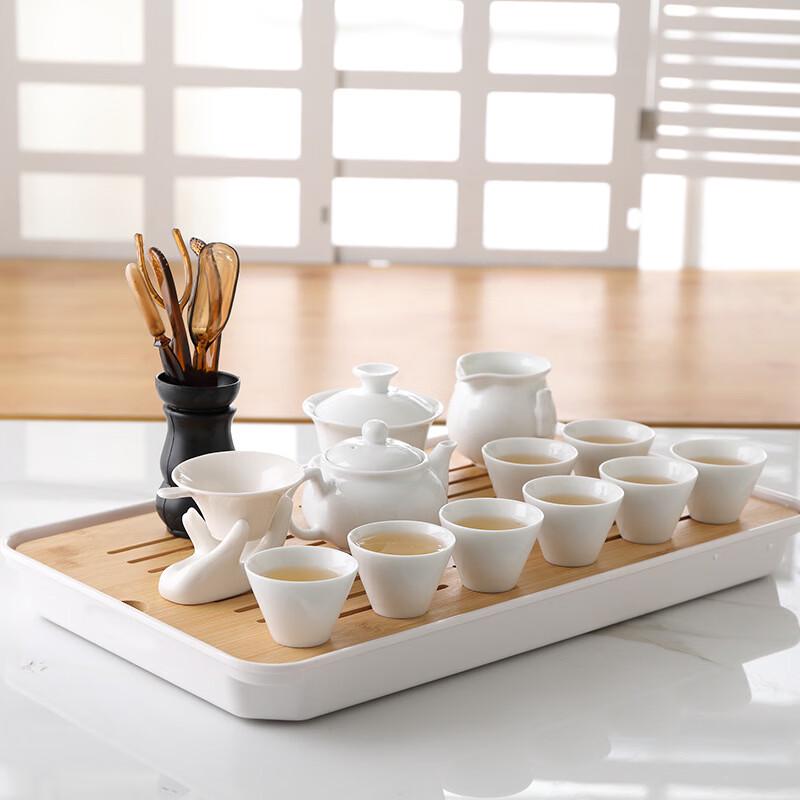 Yuzhuxun Ceramic 7-Piece Gongfu Tea Set with Gaiwan & Douli Cups