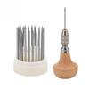 Beading Tool Jewelry Milgrain Tool Set Milgraining Wheels Wooden Handle Vise Stone Setting Milgrain Edges for Jewelry