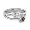 Garnet Infinity Knot Bypass Ring - 925 Sterling Silver