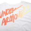 Under Armour Color Block Letter Design Loose Fit Round Neck Short Sleeve T-Shirt Women Tops White 1366006-100
