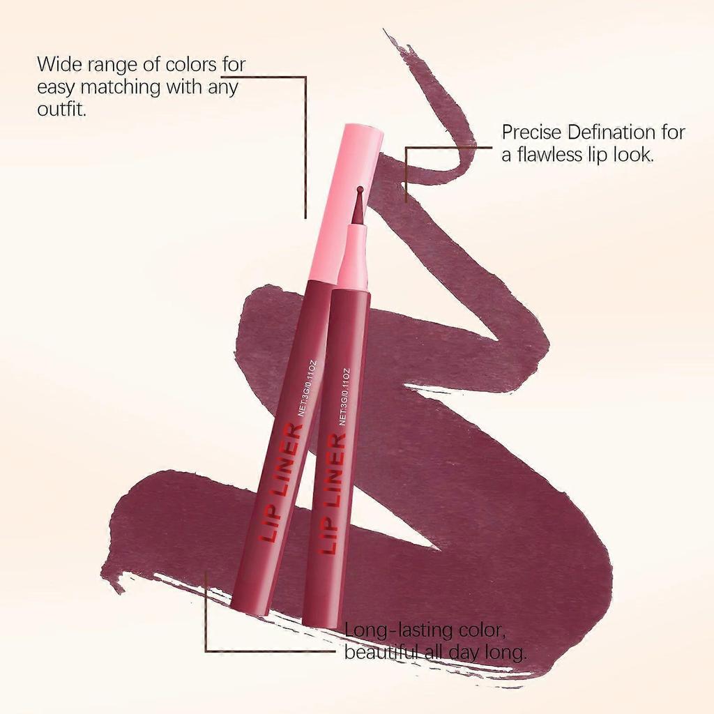 The Purple Waterproof Lip Liner Pen Has A Full And Natural Lip Shape, Is Waterproof And Long-Lasting, And Is Not Easy To Smudge. It Is An Easy Lip Lin