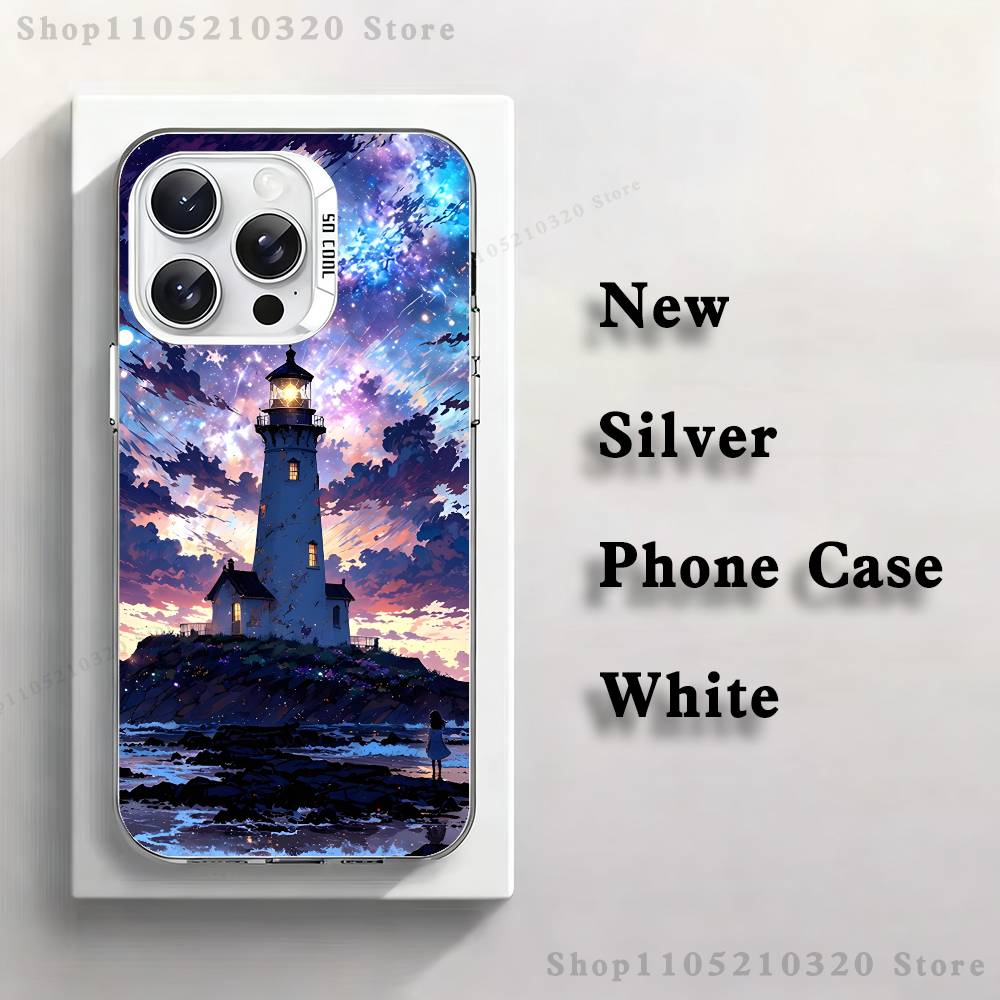 Lighthouse Anime Phone Case For iPhone 17,16,15,14,13,12,11,Pro,XS,Max,Plus,Mini,SE4,E White Matte Shockproof Cover