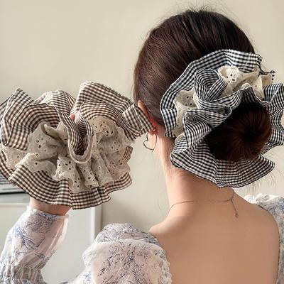 Yeni Vintage Büyük Kadın Dantel Scrunchies Elastik Saç Bandı At Kuyruğu Tutucu Bağcık Saç Çemberi Lastik Bant Kadın Saç Aksesuarları Başlık