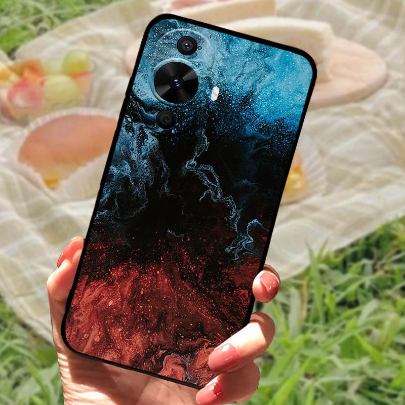 Für Huawei nova 12s Hülle Abdeckung Stoßfest Silikon Weich Schwarzer Bumper Funda Coque für Huawei nova 12s Schutzhülle Rückseite Handyhülle