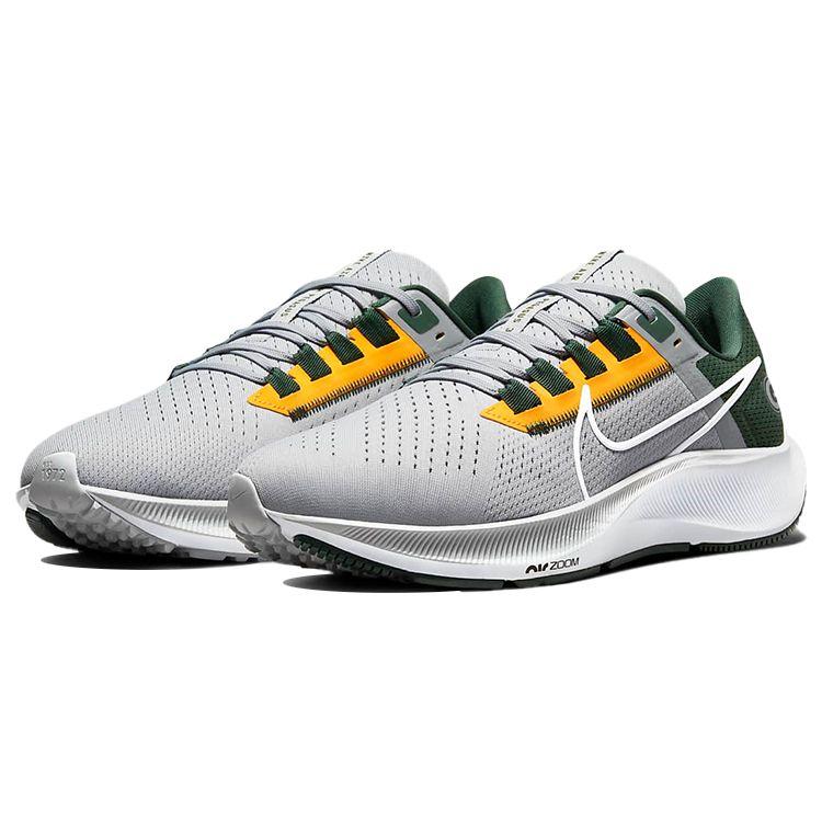 NFL X Nike Air Zoom Pegasus 38 Green Bay Packers Men Sneakers Grey Wolf-Grey Fir DJ0844-001