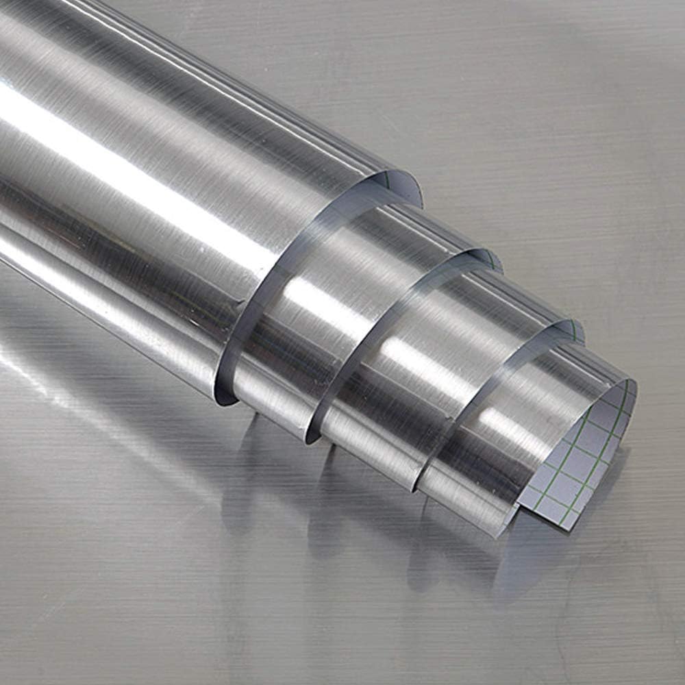 

Самоклеящаяся нержавеющая сталь Контактная бумага Металлическая серебристая Клейкая Кухонный шкаф Посудомоечная машина Холодильник Защитная пленка от ржавчины 30x200cm серебряный