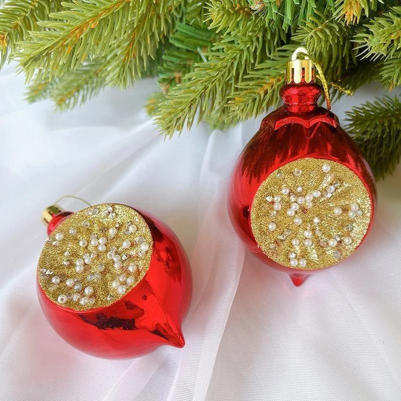 

2026 New Decorations Holiday Party Pendant Water Drop Clock Opposite Ball Accessories червоний