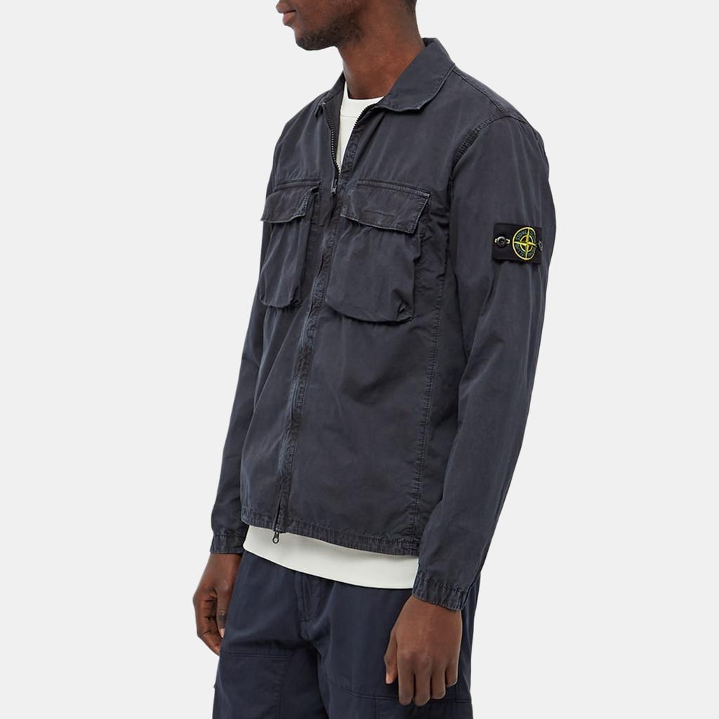 STONE ISLAND Brushed Cotton 2-Pocket Shirt Jacket 'Charcoal' Men's 7615114WN-V0165