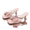 Elegant Ladies Crystal Strap High Heels Sandals Women Summer  Bowtie Party Wedding Shoes Woman Big Size Gladiator Shoes