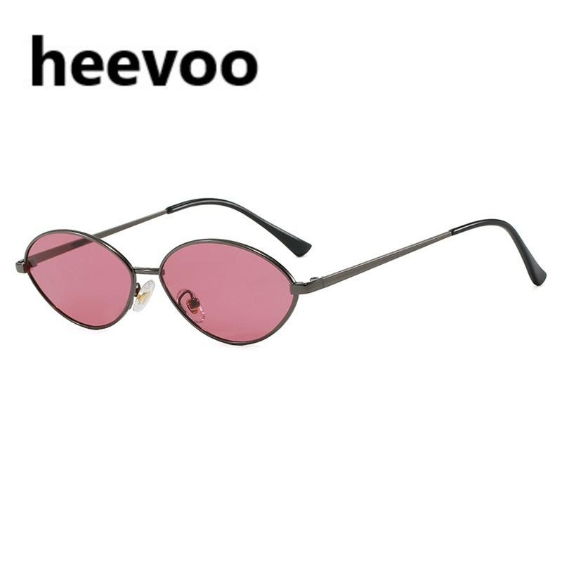 Luxury Metal Small Sunglasses For Men And Women Unisex Brand Designer Fashion Sun Glasses Oval Stylish Eyewear Shades