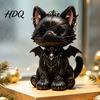 Dark Aesthetic Room Decor Gothic Animal Wooden Figurines Pirate Style Cat Rabbit 2D Flat Desktop Small Car Dashboard Ornaments Ornaments Statues for
